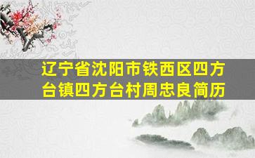 辽宁省沈阳市铁西区四方台镇四方台村周忠良简历