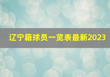 辽宁籍球员一览表最新2023