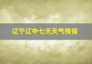 辽宁辽中七天天气预报