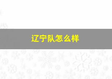 辽宁队怎么样