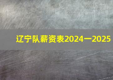 辽宁队薪资表2024一2025