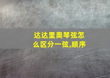 达达里奥琴弦怎么区分一弦,顺序