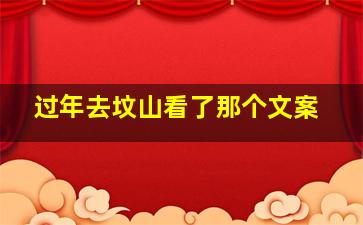 过年去坟山看了那个文案