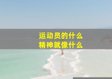 运动员的什么精神就像什么