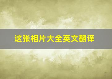 这张相片大全英文翻译