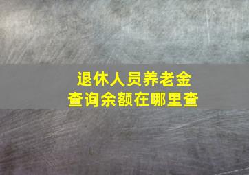 退休人员养老金查询余额在哪里查