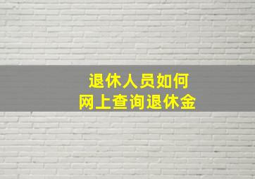 退休人员如何网上查询退休金