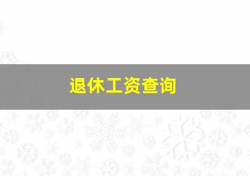 退休工资查询