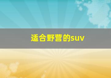 适合野营的suv