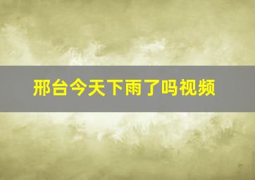 邢台今天下雨了吗视频