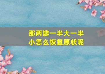 那两瓣一半大一半小怎么恢复原状呢