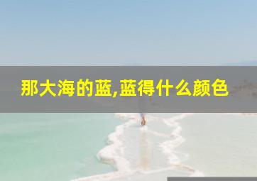 那大海的蓝,蓝得什么颜色