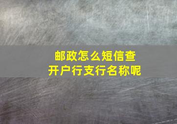 邮政怎么短信查开户行支行名称呢