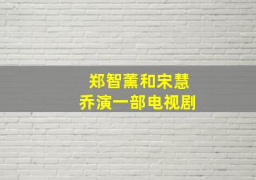 郑智薰和宋慧乔演一部电视剧