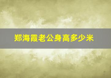 郑海霞老公身高多少米