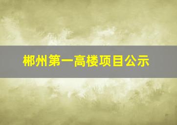 郴州第一高楼项目公示