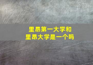 里昂第一大学和里昂大学是一个吗