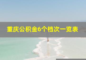 重庆公积金6个档次一览表