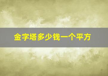 金字塔多少钱一个平方