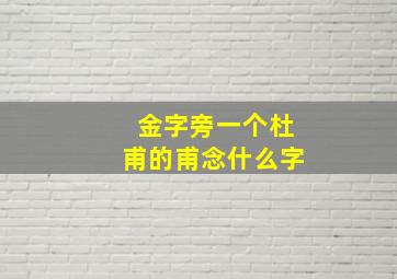 金字旁一个杜甫的甫念什么字