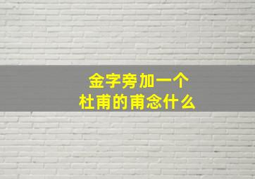 金字旁加一个杜甫的甫念什么