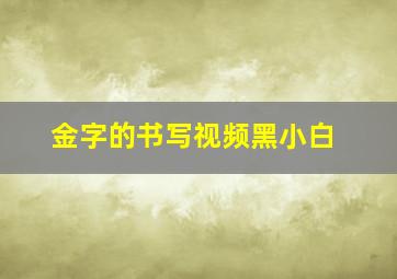 金字的书写视频黑小白