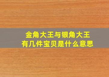 金角大王与银角大王有几件宝贝是什么意思