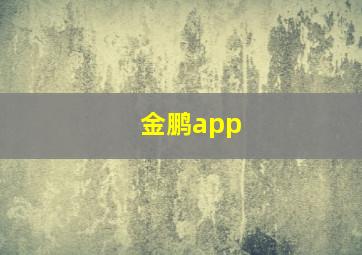 金鹏app