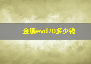 金鹏evd70多少钱