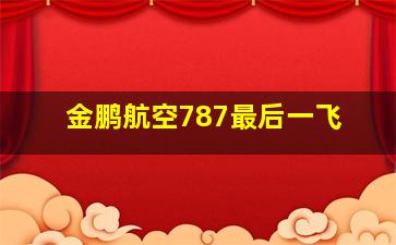 金鹏航空787最后一飞