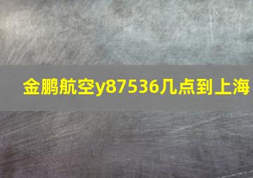 金鹏航空y87536几点到上海