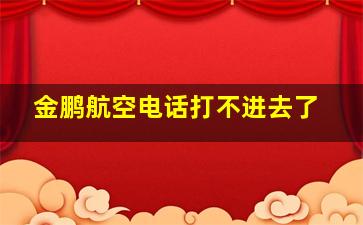 金鹏航空电话打不进去了