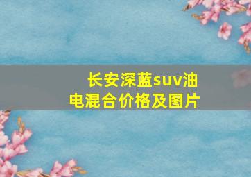 长安深蓝suv油电混合价格及图片