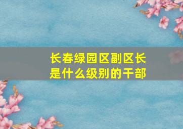 长春绿园区副区长是什么级别的干部