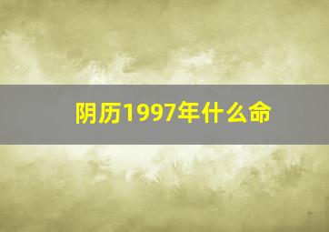 阴历1997年什么命