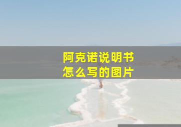 阿克诺说明书怎么写的图片