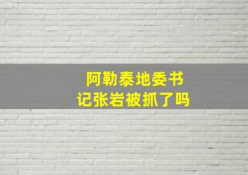 阿勒泰地委书记张岩被抓了吗