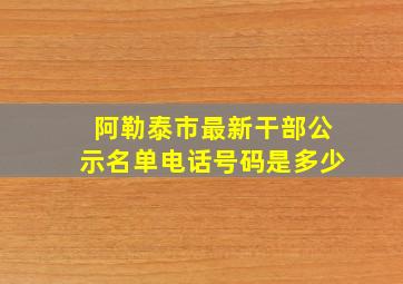 阿勒泰市最新干部公示名单电话号码是多少