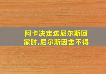 阿卡决定送尼尔斯回家时,尼尔斯因舍不得