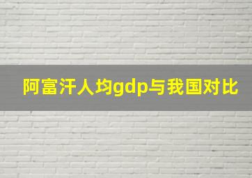 阿富汗人均gdp与我国对比