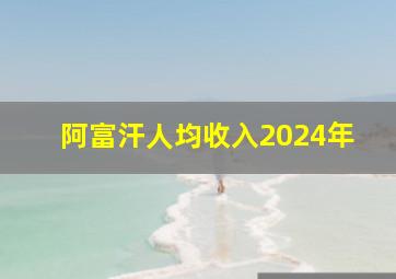 阿富汗人均收入2024年