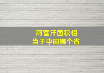 阿富汗面积相当于中国哪个省