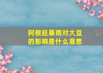 阿根廷暴雨对大豆的影响是什么意思