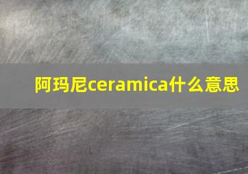 阿玛尼ceramica什么意思