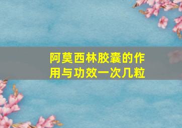 阿莫西林胶囊的作用与功效一次几粒