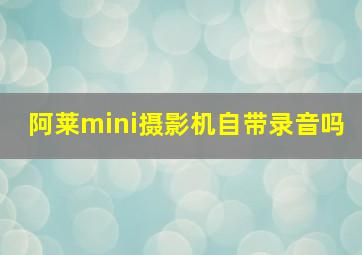 阿莱mini摄影机自带录音吗