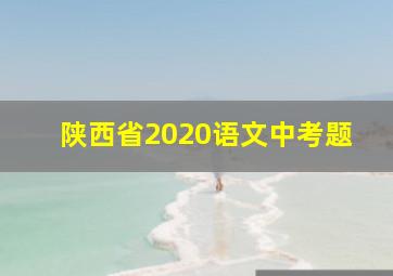 陕西省2020语文中考题