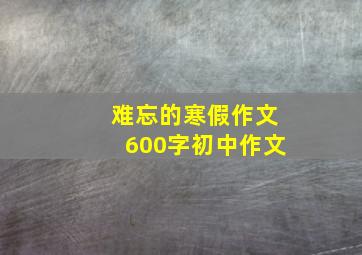 难忘的寒假作文600字初中作文