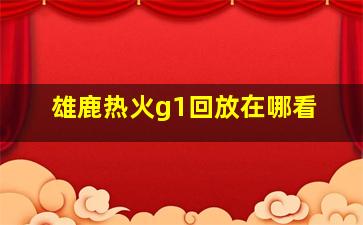 雄鹿热火g1回放在哪看