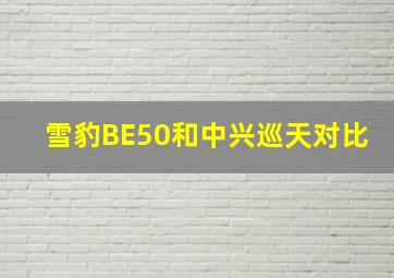 雪豹BE50和中兴巡天对比